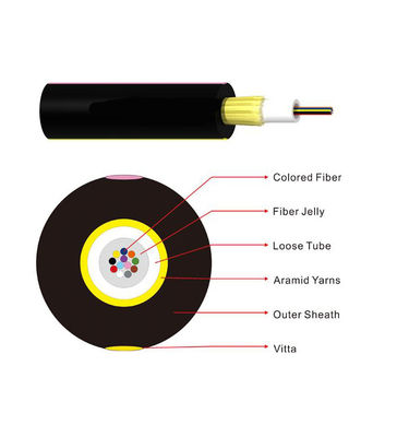 Central Loose Om3 Pulling Fiber Optic Cable Through Ducts 250um 12F 6MM HDPE