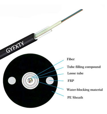 No Metal FRP Optical Fiber Duct Cable  24F 2f Fiber Optic Cable GYFXTY 6mm